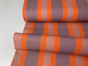 Dekostof - fede striber i orange / grå nuancer